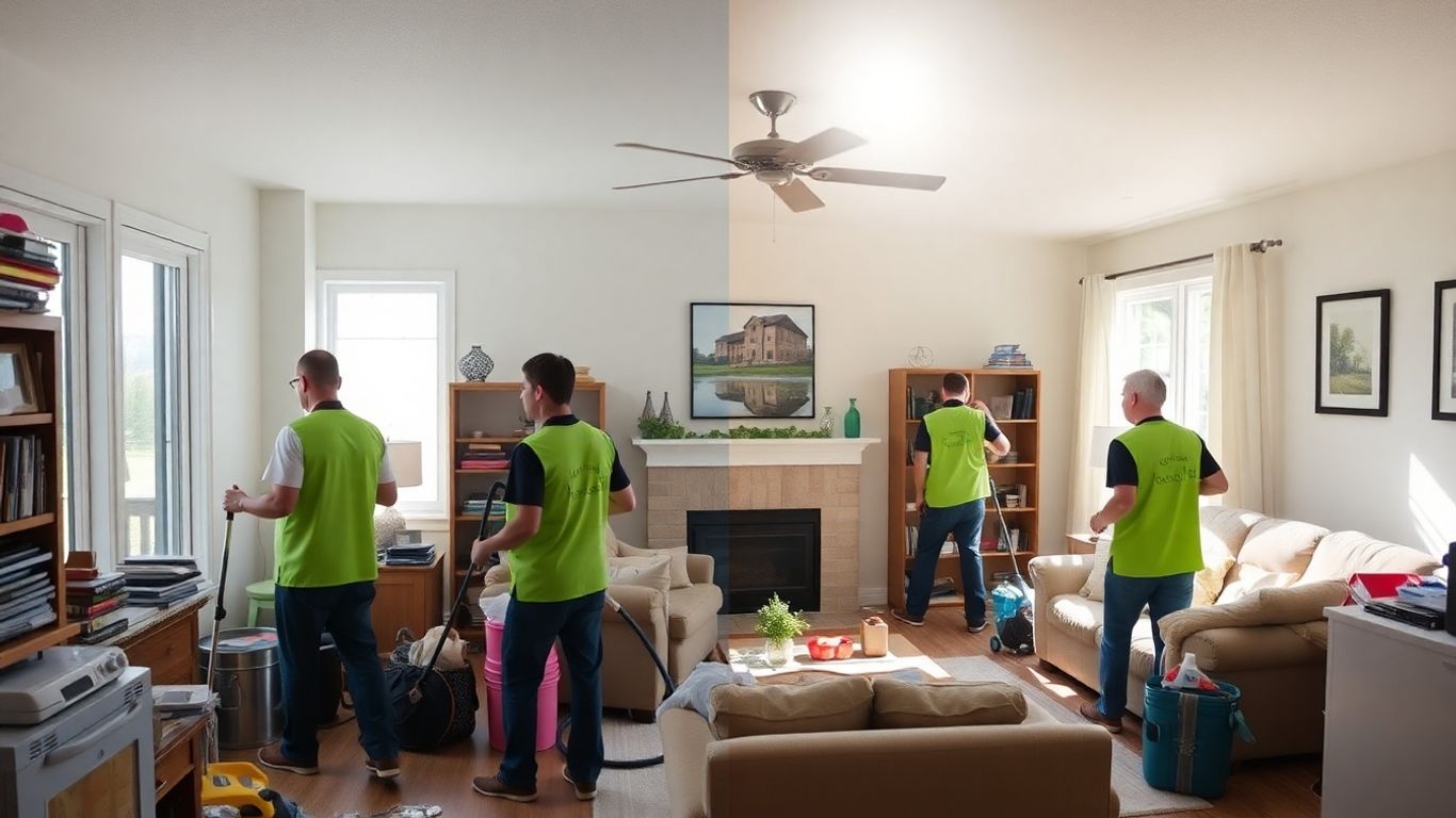 Ottawa extreme cleaning team restoring a messy home.